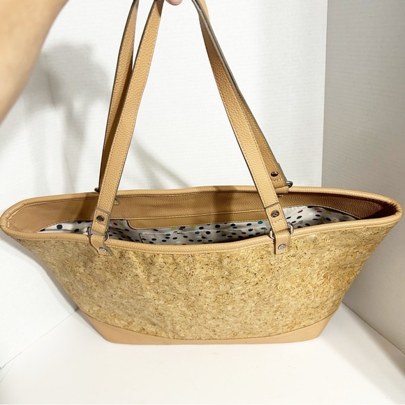 Thirty One Jewell Setter Tote / Shoulder Bag Cork Metallic Accents Faux Leather - Picture 8 of 16